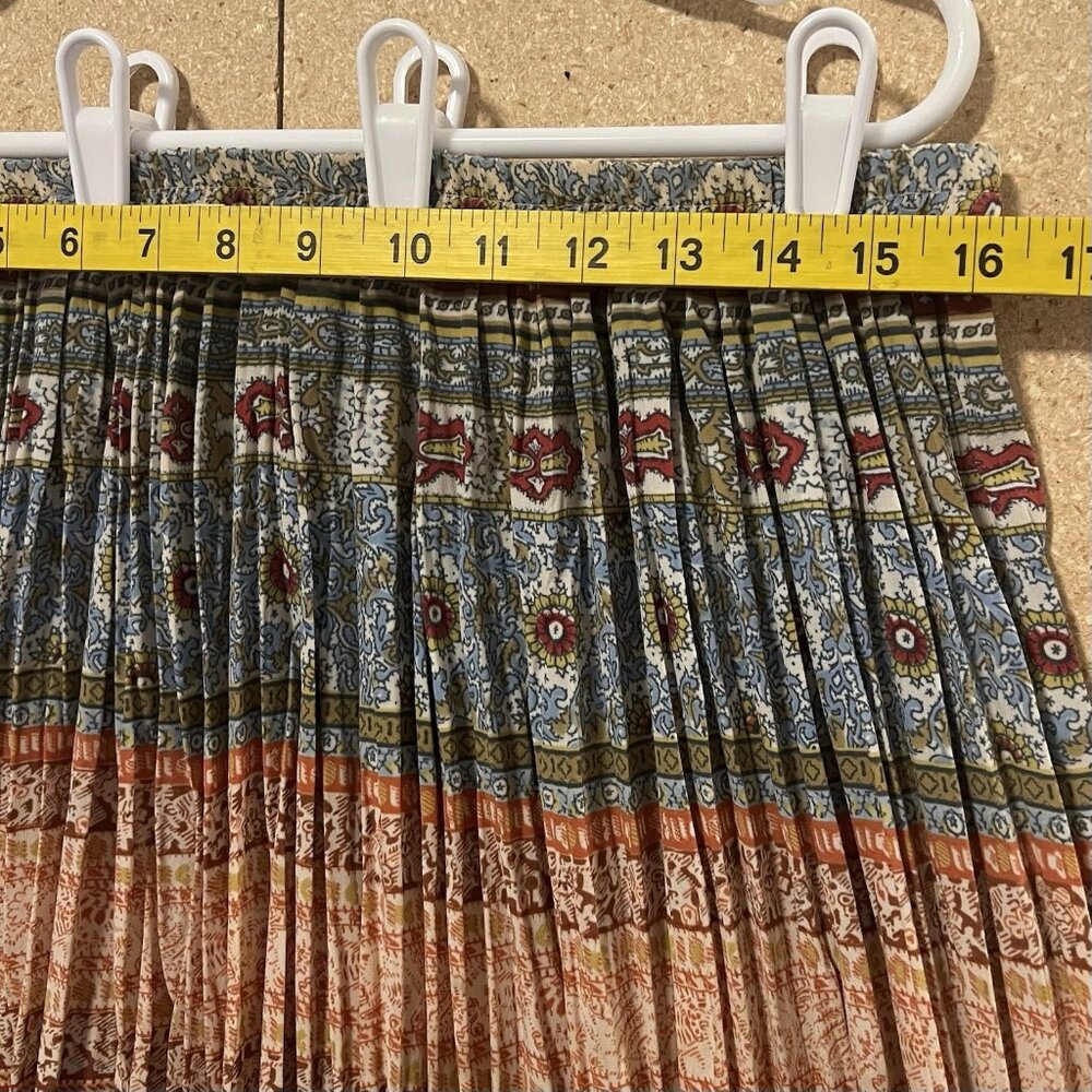 Vintage Coldwater Creek Pleated Maxi Skirt Elastic Waist Size Large Boho Hippie - Picture 4 of 7